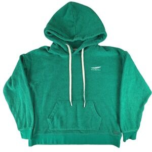 Outerknown Hightide Hoodie Green Organic Cotton Terry Makena Logo‎ Womens Small